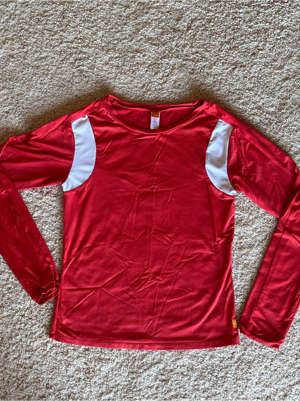 Lucy mesh color block long sleeve workout shirt women’s top size medium